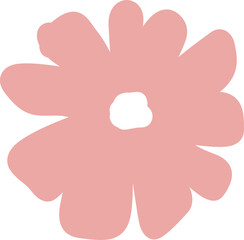 Hand drawn Flowers abstract shapes with texture minimalistic elegant Elements print illustration