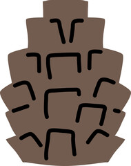 Hand drawn Conifer cone illustration