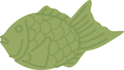 Matcha green tea Japanese Taiyaki Fish-shaped Cake dessert food illustration