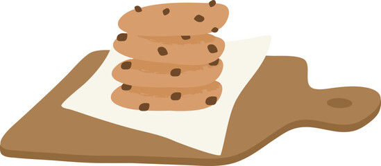 Hand drawn Chocolate Chip Cookie Fresh in the Oven