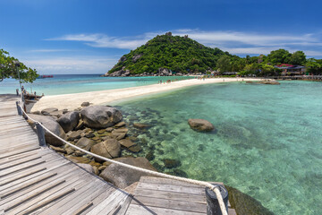 View of Nang Yuan island of Koh Tao island Thailand.