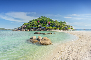 View of Nang Yuan island of Koh Tao island Thailand.