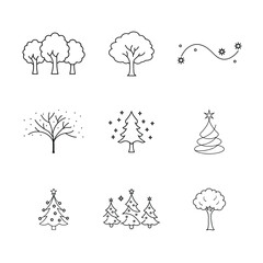 Christmas Tree Icon Set – Festive, Minimal, and Decorative Holiday Tree Vectors for Every Style