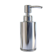 Obraz premium Chrome sink soap dispenser head. Isolated white background. Png format