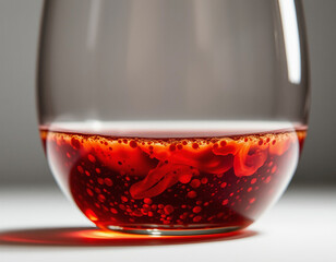Natural Red Wine Sediment Lees Macro Photography - Unfiltered Wine Close Up Artistic Beverage Shot - Backlit Texture Detail Minimalist Style