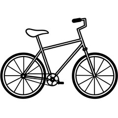 Simplified Bicycle Silhouette: This illustration showcases a classic bicycle silhouette in a clean and minimalist design, perfect for various design applications and thematic visuals.