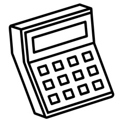 Financial Calculations: A simple yet effective black and white illustration of a calculator, symbolizing finance, mathematics and accounting.