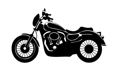 Obraz premium Black and white retro motorbike vector for t shirt design. silhouette of vintage motorcycle.