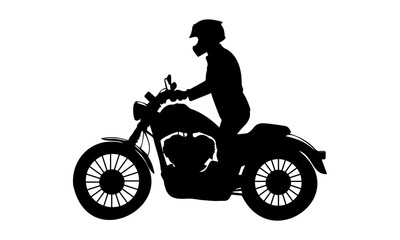 Fototapeta premium Black and white motorbike silhouette vector art design, bike silhouette vector eps, retro motorbike vector for t shirt design.