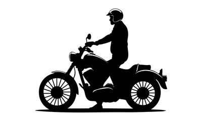 Fototapeta premium Vintage cruiser motorcycle silhouette vector art design ,old school biker silhouette vector, retro motorbike vector for t shirt design.