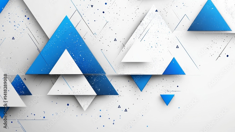 Poster abstract gray background with blue triangle shapes modern. technology concept. simple background des