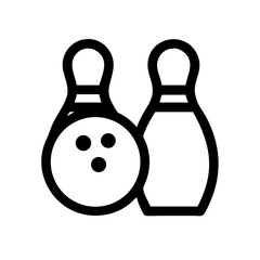 Icon of a bowling ball and pins representing the sport