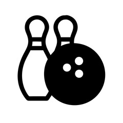 Icon of a bowling ball and pins representing the sport