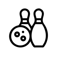 Icon of a bowling ball and pins representing the sport