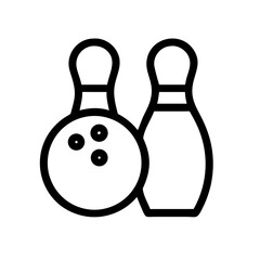 Icon of a bowling ball and pins representing the sport