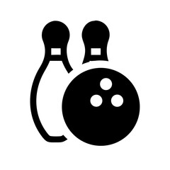 Icon of a bowling ball and pins representing the sport