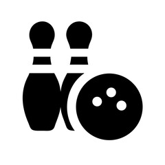 Icon of a bowling ball and pins representing the sport