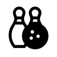 Icon of a bowling ball and pins representing the sport