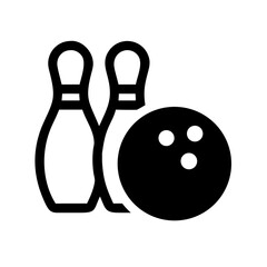 Icon of a bowling ball and pins representing the sport