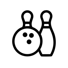 Icon of a bowling ball and pins representing the sport