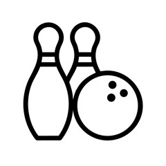 Icon of a bowling ball and pins representing the sport