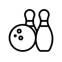 Icon of a bowling ball and pins representing the sport