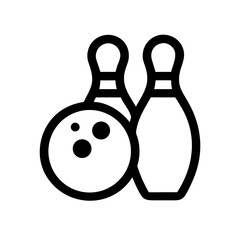 Icon of a bowling ball and pins representing the sport