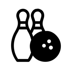 Icon of a bowling ball and pins representing the sport