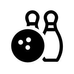 Icon of a bowling ball and pins representing the sport