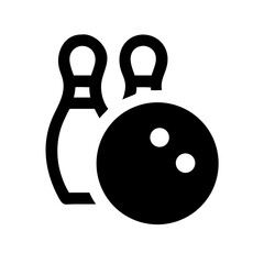 Icon of a bowling ball and pins representing the sport