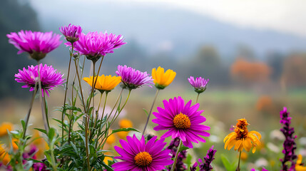 Colorful Flowers In A Meadow