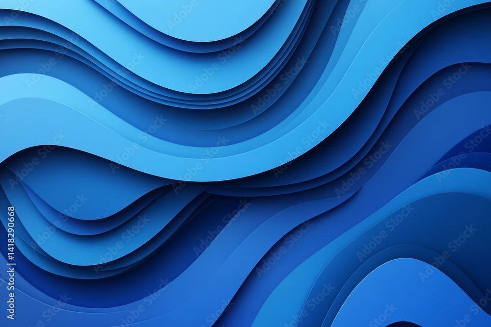 Poster abstract blue diagonal geometric rounded lines background with shadow decoration. modern overlap gra