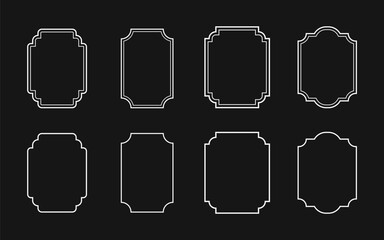Set of decorative vintage frames. Monochrome frame set. Vector illustration.