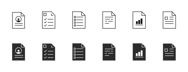 Document web icons in line style. Clipboard, certificate, accept, approved, invoice. Vector illustration. 
