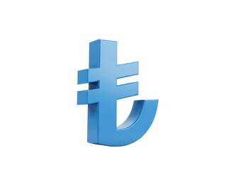 Obraz premium 3d turkish lira symbol image, currency icon isolated on white background