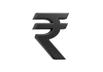 3d indian rupee symbol isolated on white background 