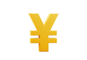 Obraz premium 3d isolated yen symbol image currency and finance isolated on white background