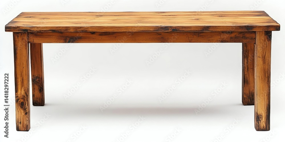 Poster empty wooden table for various uses with white png background - easy modification