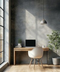 Home mock up, cozy modern kitchen interior background, 3d render