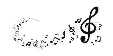 Vector illustration of sheet music - musical notes melody