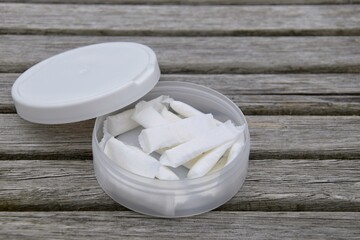 A box of snus pads replaces smokeless cigarettes. Swedish popular trend.