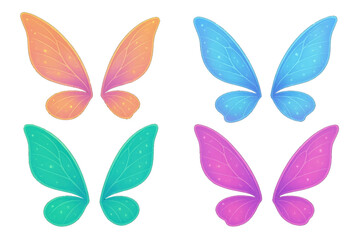 A set of 3D rendered images including fairy wings, magical creatures, and a variety of colors