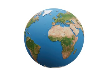 Fototapeta premium 3d earth globe stock image isolated on white background