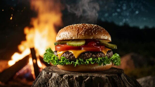 Cheese Burger includes ground beef, cheese, lettuce, tomato, onions, pickles, and ketchup served on a bun