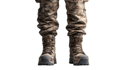 Tactical Gear Combat Boots and Camouflage Pants for Military or Outdoor Use