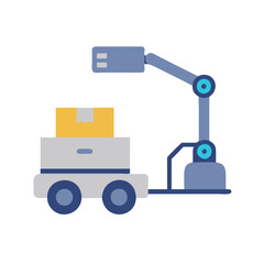 Automated guided vehicle and robotic arm illustration