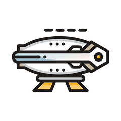 Futuristic space ship, technology and science fiction illustration