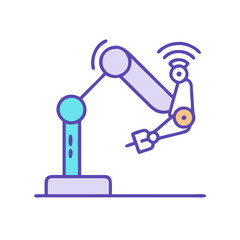 Colorful Robotic Arm Illustration for Manufacturing and Automation