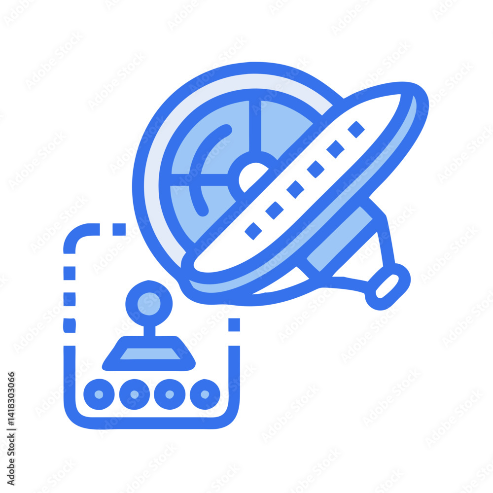 Poster data analysis with satellite and user interface illustration