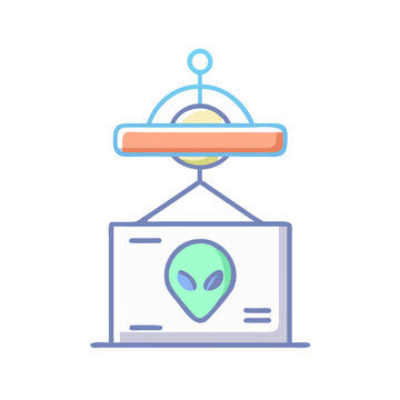 Alien abduction presentation vector on a black background